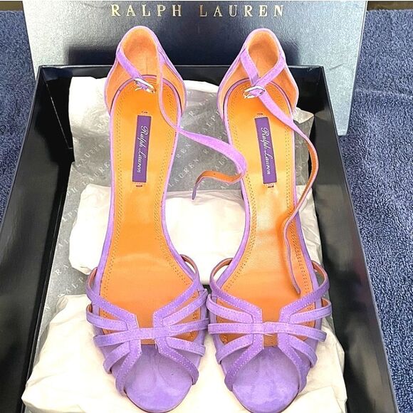 Ralph Lauren Purple Label Purple Heels Sophisticated Style - Picture 3 of 8